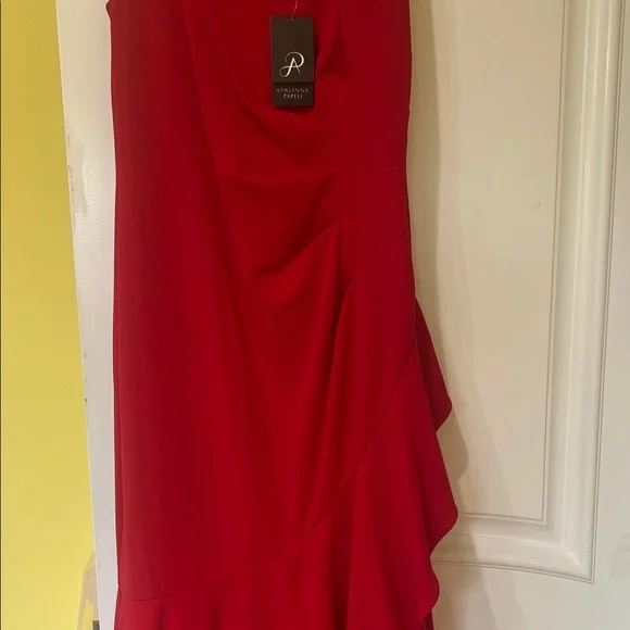 Adrianna Papell Vibrant Red Midi Dress - Picture 3 of 7